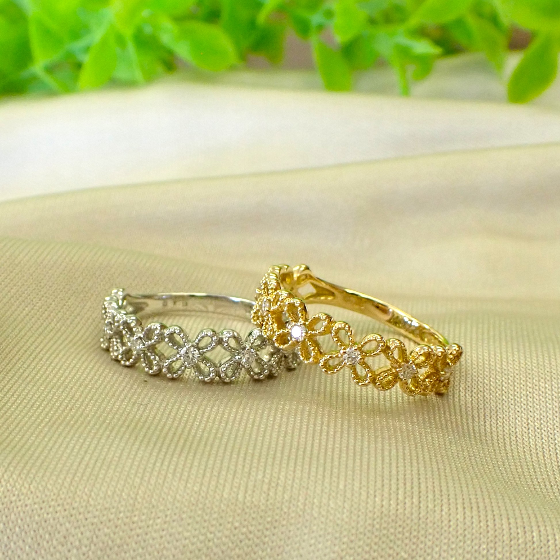 ミル打ちが可愛いダイヤリング（旧ブログより）